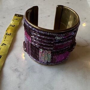 Brass Beaded Cuff Bracelet